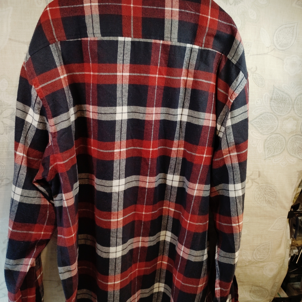 Free Planet Red and Blue Plaid Casual Button Down Shirt - Picture 4 of 4